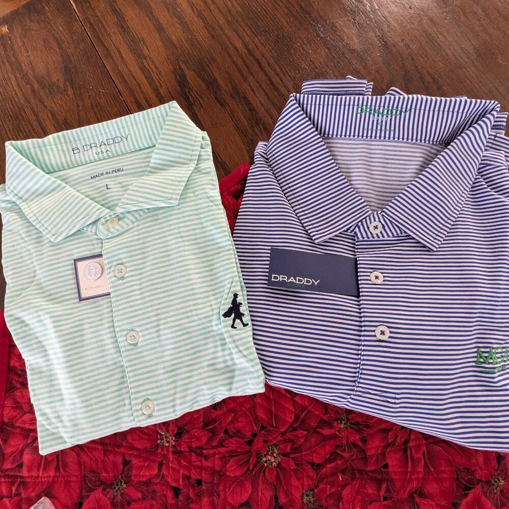 Bundle of two (2) B Draddy men's golf polos